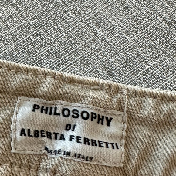 Philosophy by Alberta Ferretti Zipper Detail Denim Mini Skirt, Beige/Taupe, US 8 - Picture 11 of 11